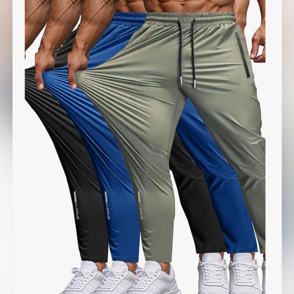 Men's Athletic Jogger Pants - Black, Blue, Gray